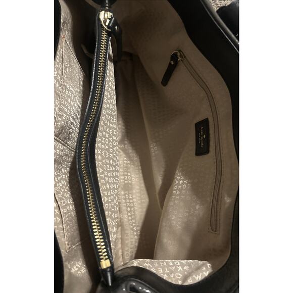 NWT Kate Spade Carlisle Street Elena Patent Leather Black and Grey Purse Handbag